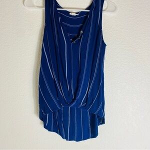 A.N.A Sleeveless Navy Blue/ White Striped Top. Size:S